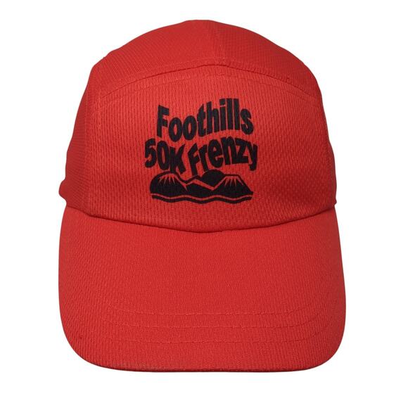 Foothills 50K Frenzy 5 Panel Cap Red One Size Adjustable Embroidered Headsweats - Picture 1 of 9